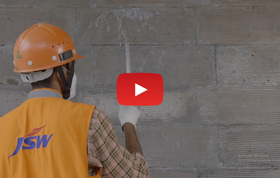 Reducing rebound loss in applying slag sand plaster on AAC wall 